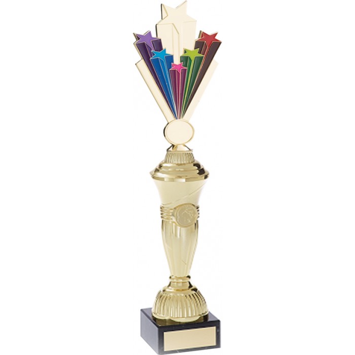 STARBURST METAL TROPHY  - AVAILABLE IN 4 SIZES - CHOICE OF SPORTS CENTRE